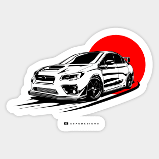 subie WRX sti illustration vector art Sticker